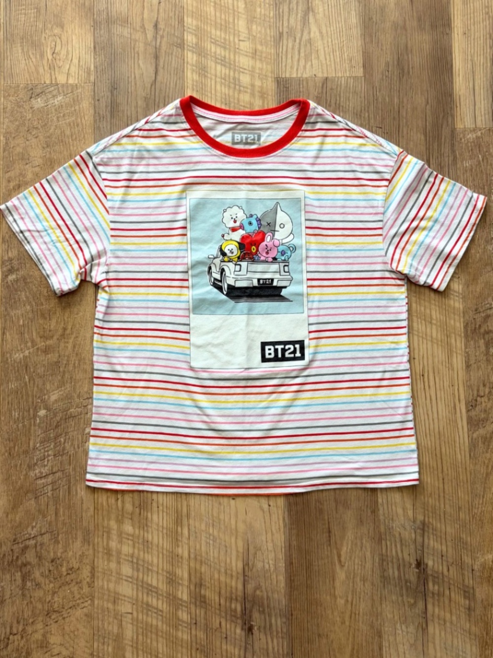 BT21 Rainbow Stripe Punk Koya Line Friends Graphic T Shirt